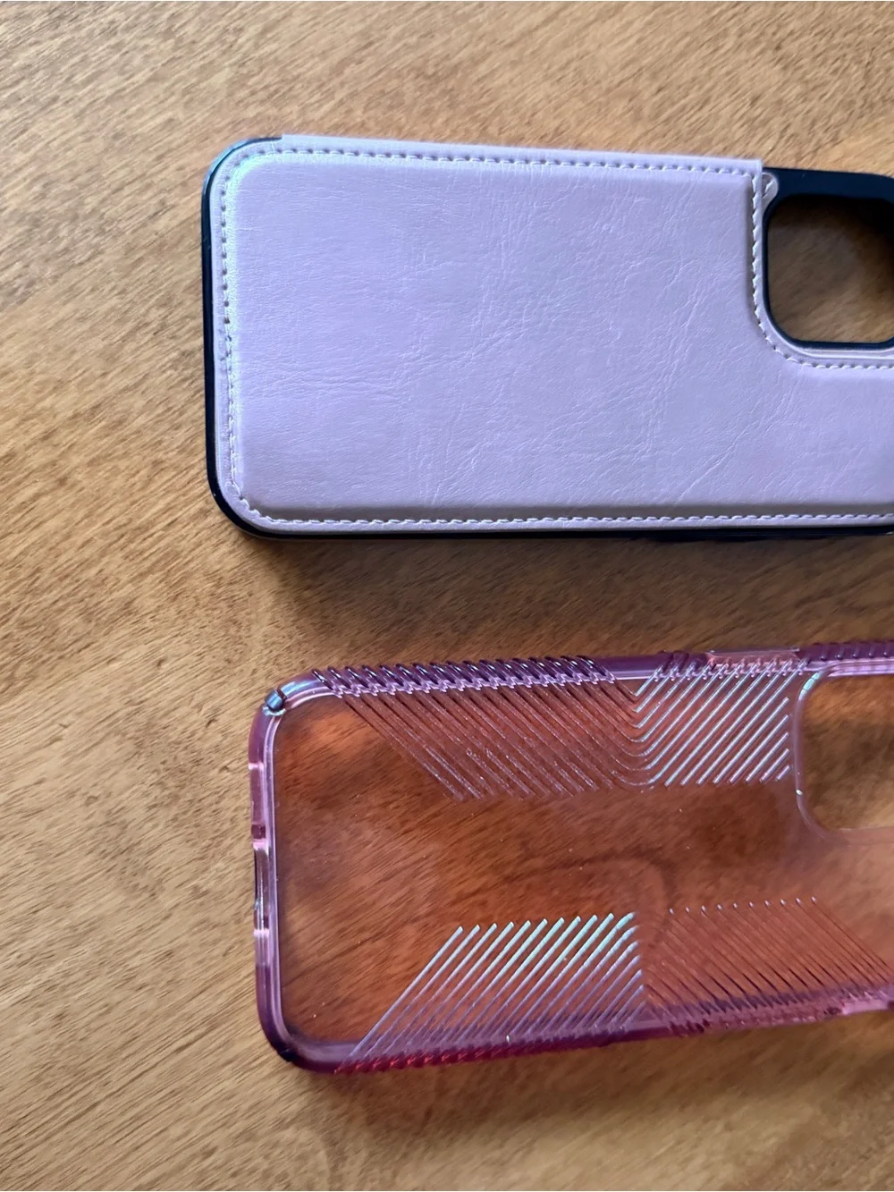 iPhone 12 Pro - Wallet style Phone and Transparent Clear Pink Case
